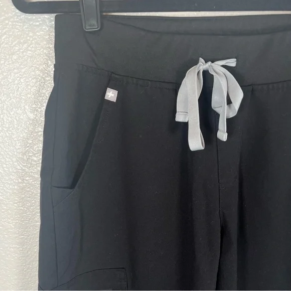 Figs Zamora Mid Rise Black Jogger Scrub Pants Womens Small - Picture 5 of 14